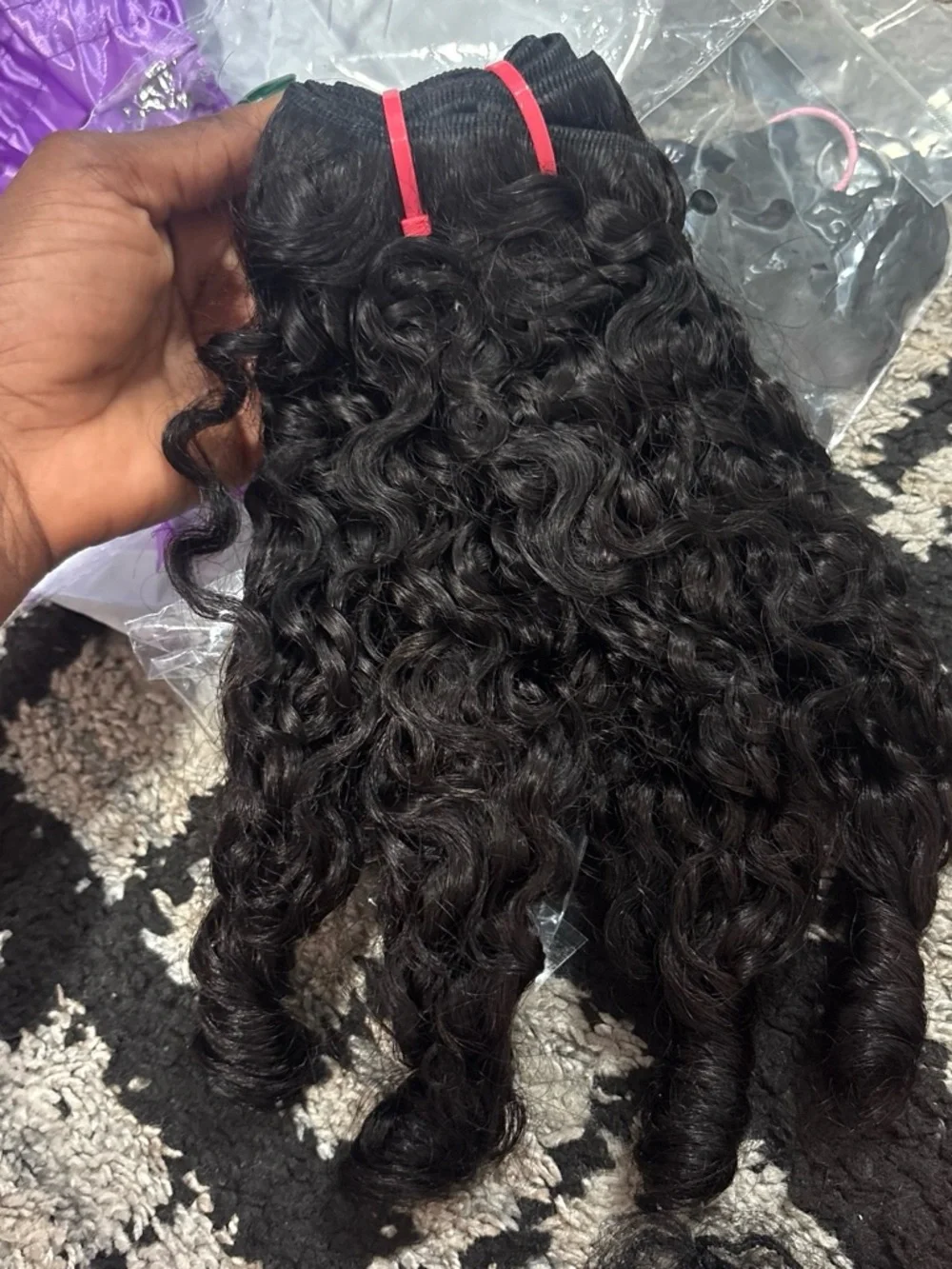 Natural Deep Black Curly Clip-In Hair Extensions - Women Hair
